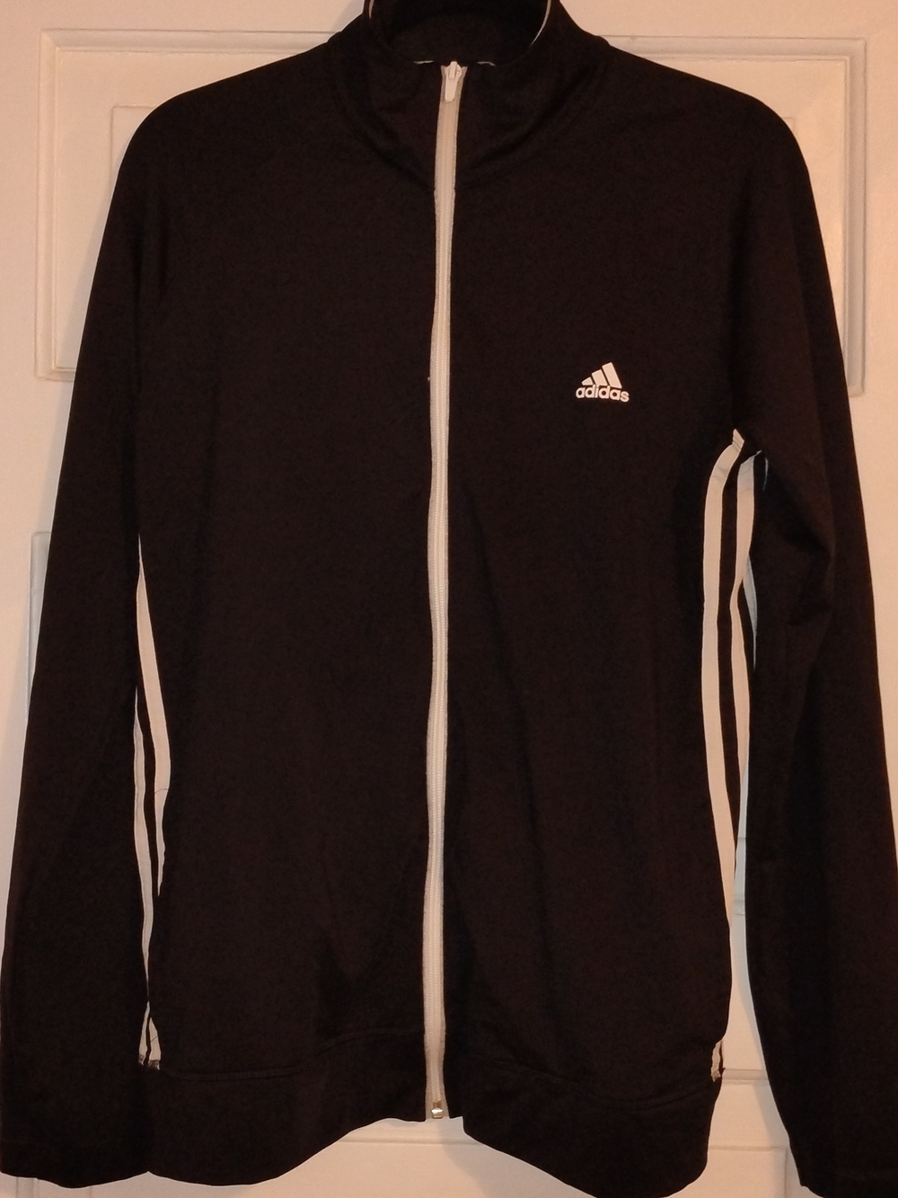 adidas Black Track Jacket with White Accents